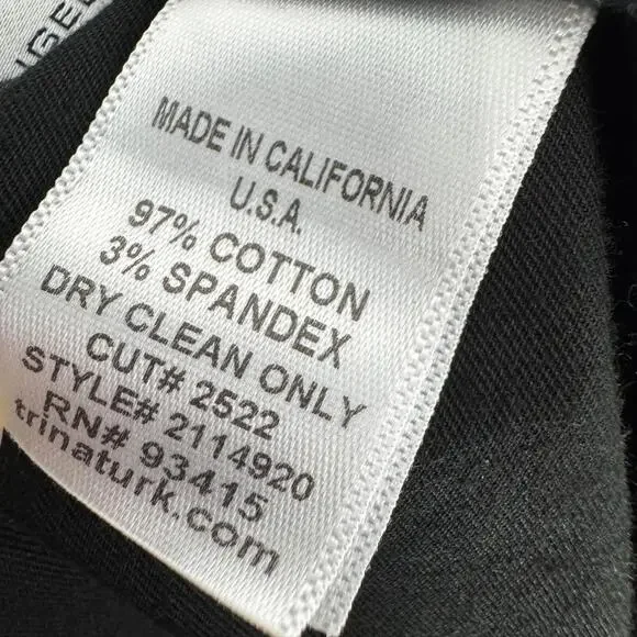 Trina Turk Women’s Size 8 Medium Black Cotton Blend Button Front A Line Skirt - Picture 5 of 10